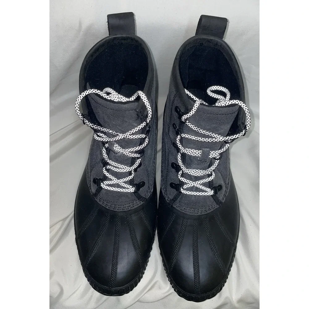 Sorel Mens Waterproof Boots Major Black NM2605-010 US 13 Rubber Lace Up Boots
